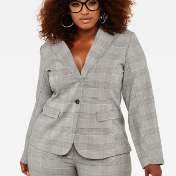 PLAID BLAZER - Picture 1 of 3